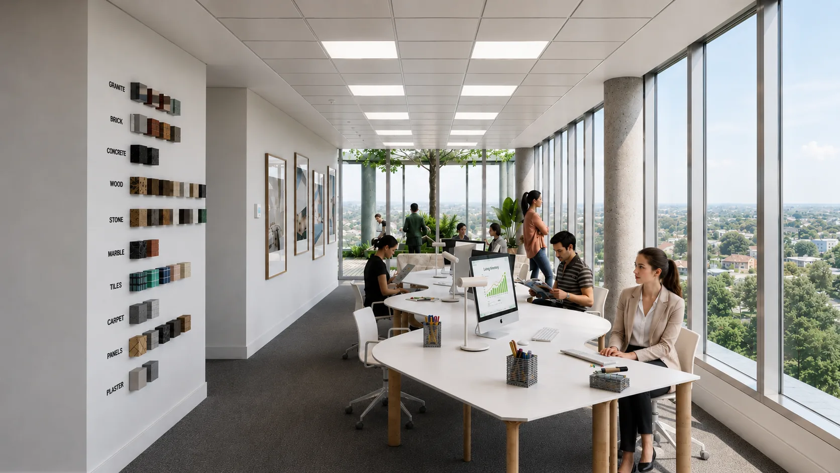 Oficina de planta flexible en Green Office