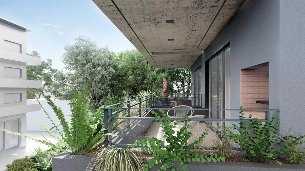 Balcones con parrilla de las unidades de Amaris