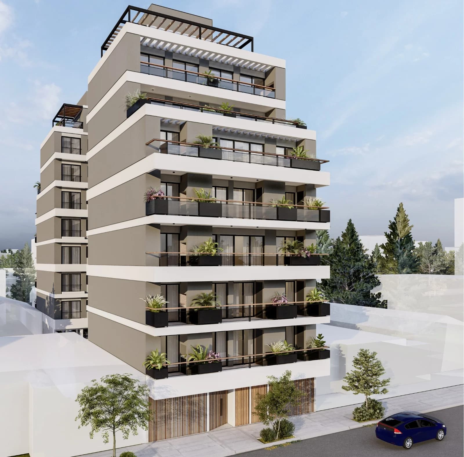 Balcón-terraza con parrilla de una unidad de Urbano Mendoza
